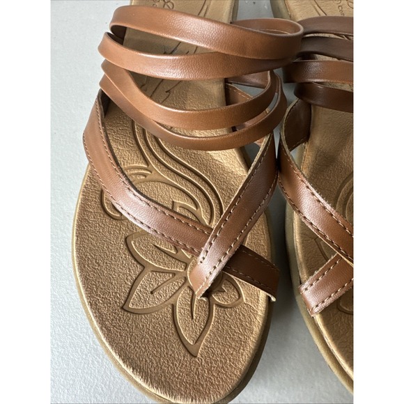BOC Womens Brown Lightweight Alisha Round Toe Wedge Slip On Sandals Shoes Sz 9M - Picture 2 of 10